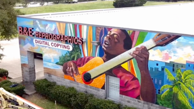 Puerto Rico Vibes Mural for B&E REPROGRAPHICS